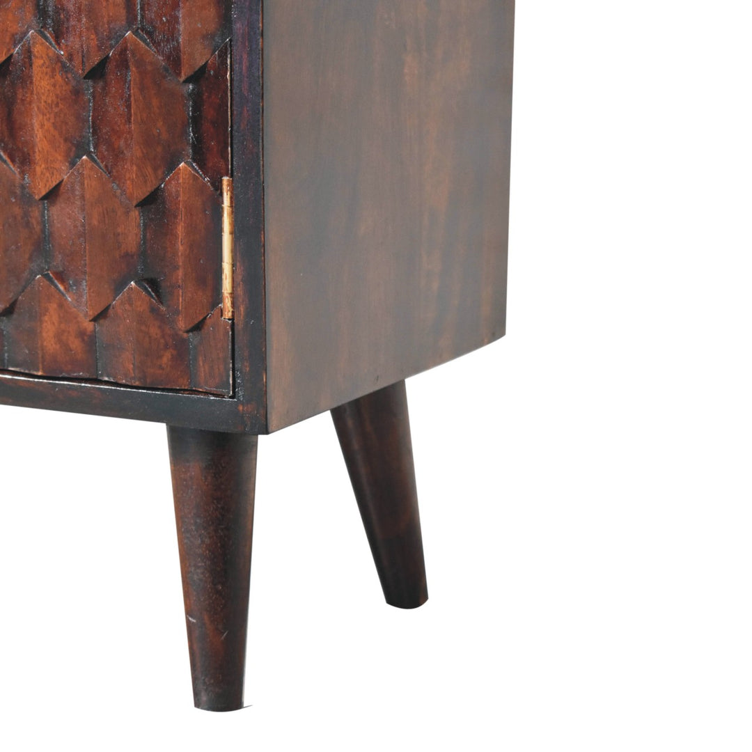 Mini Pineapple Carved Walnut Cabinet-7