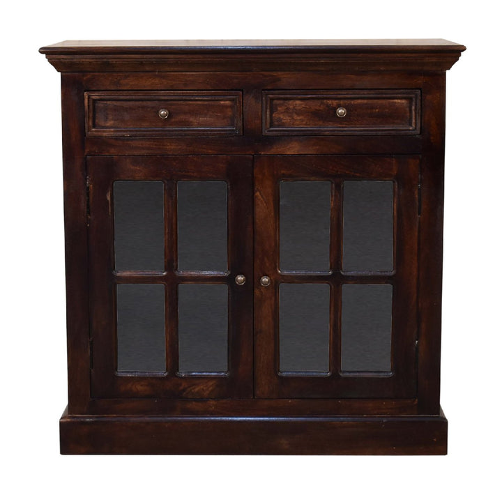 Walnut Cabinet with Glazed Doors-1