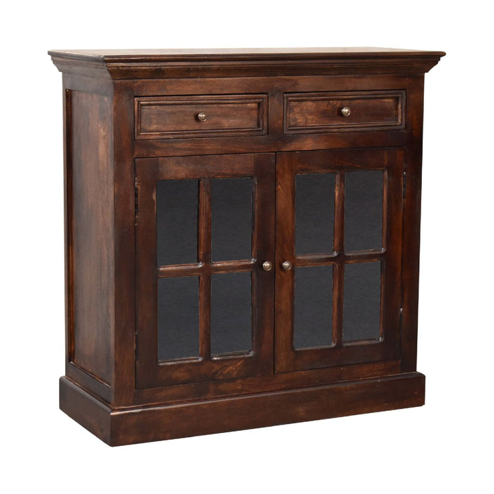 Walnut Cabinet with Glazed Doors-3