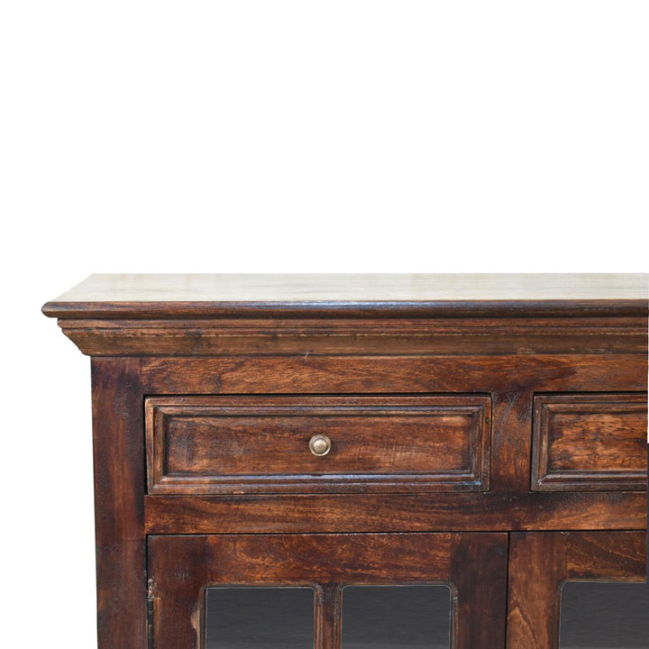 Walnut Cabinet with Glazed Doors-4
