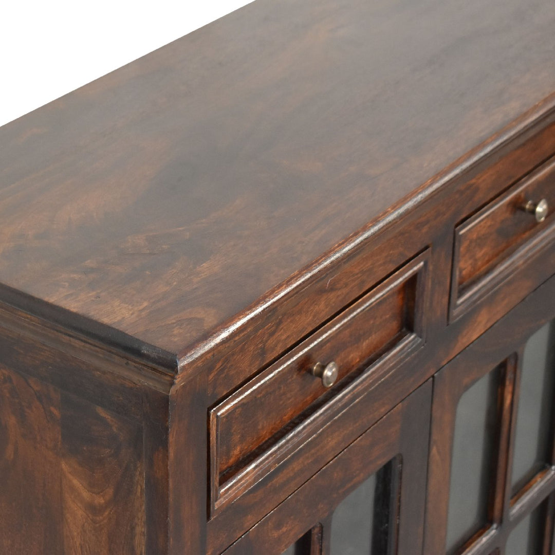 Walnut Cabinet with Glazed Doors-5