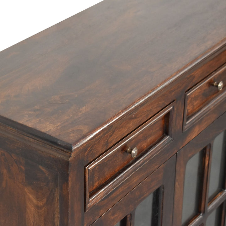 Walnut Cabinet with Glazed Doors-5