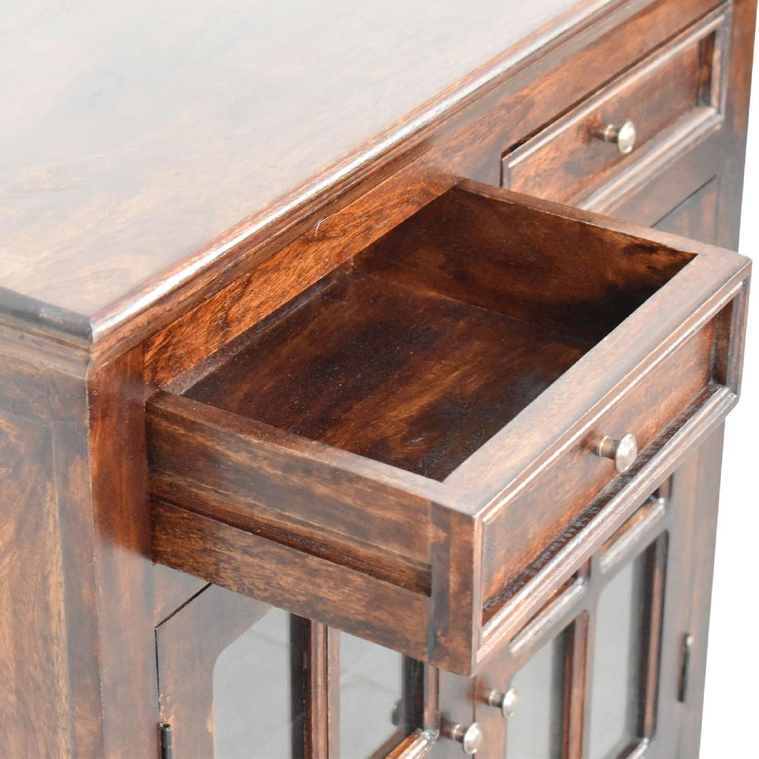 Walnut Cabinet with Glazed Doors-6