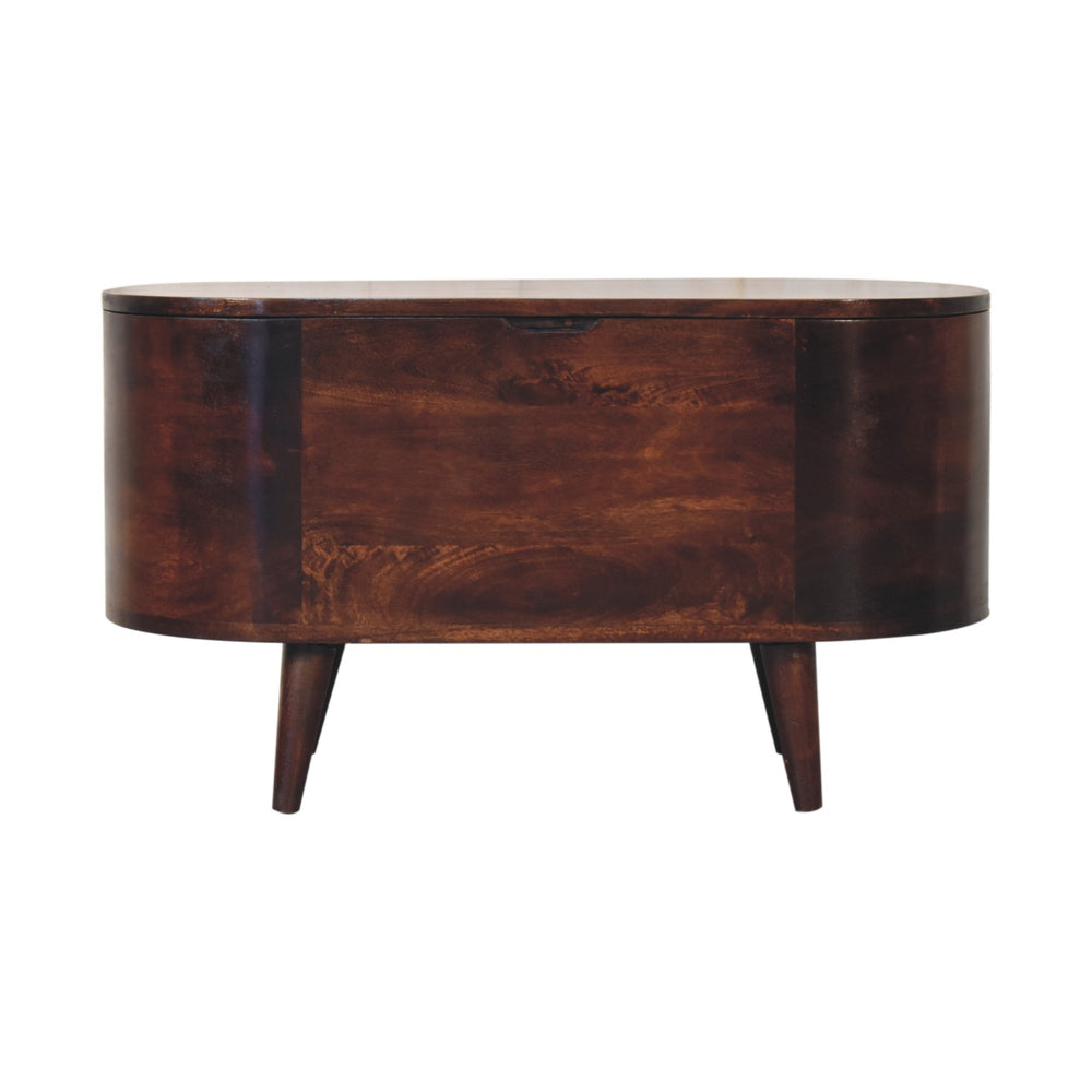 Walnut Rounded Lid-up Blanket Box-1