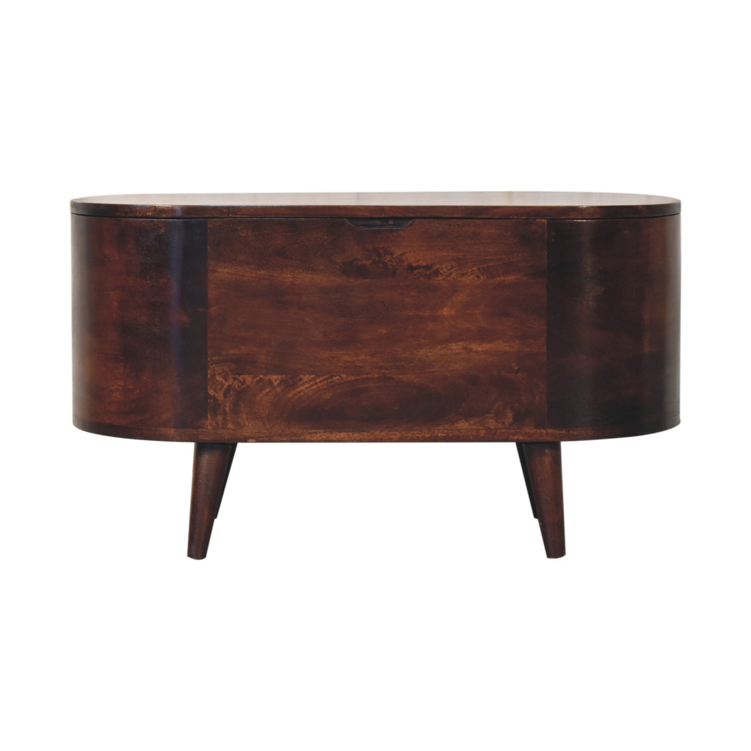 Walnut Rounded Lid-up Blanket Box-0