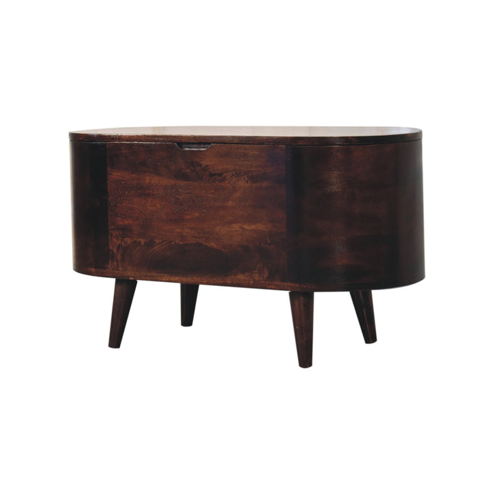 Walnut Rounded Lid-up Blanket Box-2