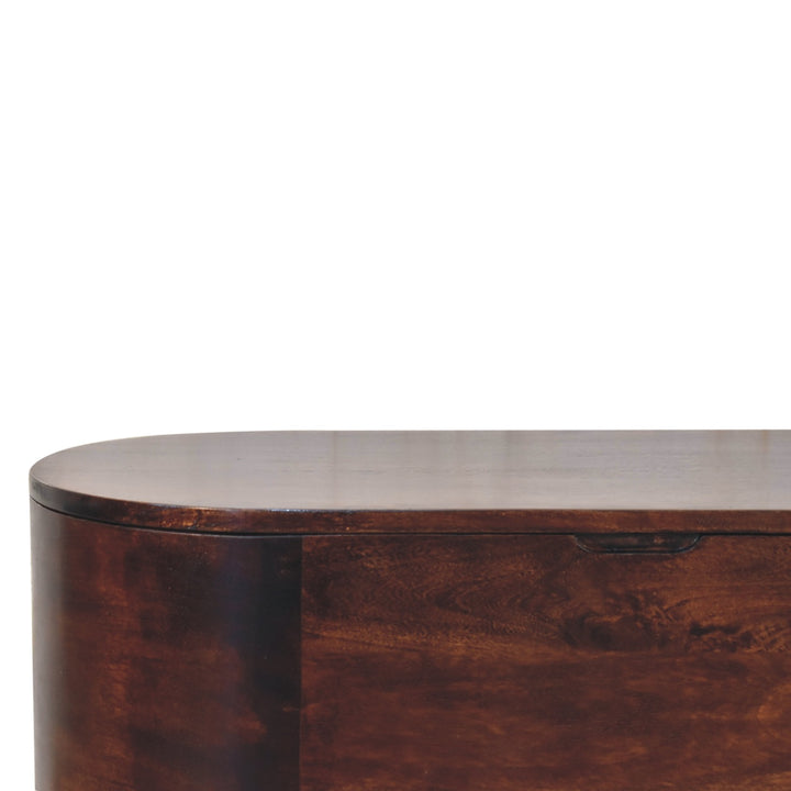 Walnut Rounded Lid-up Blanket Box-4