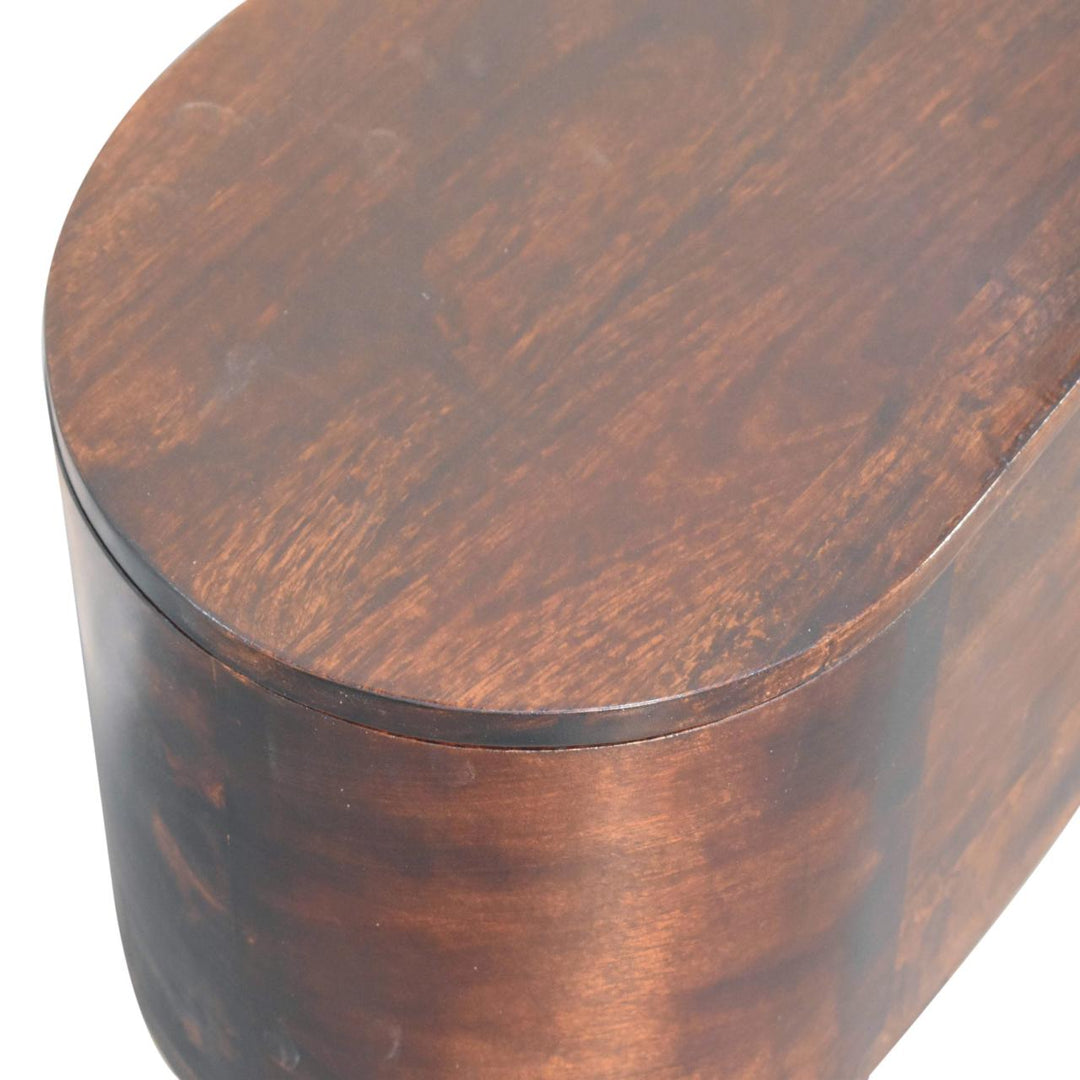 Walnut Rounded Lid-up Blanket Box-5