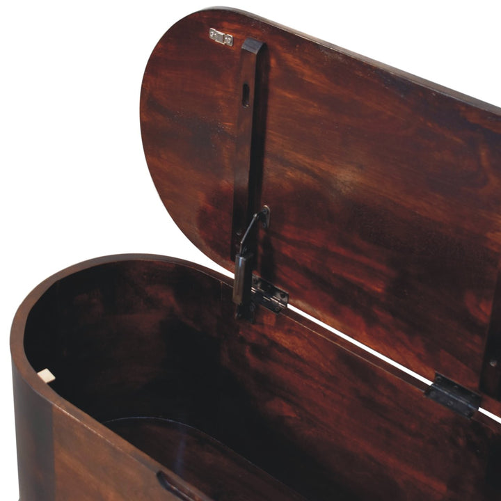 Walnut Rounded Lid-up Blanket Box-6