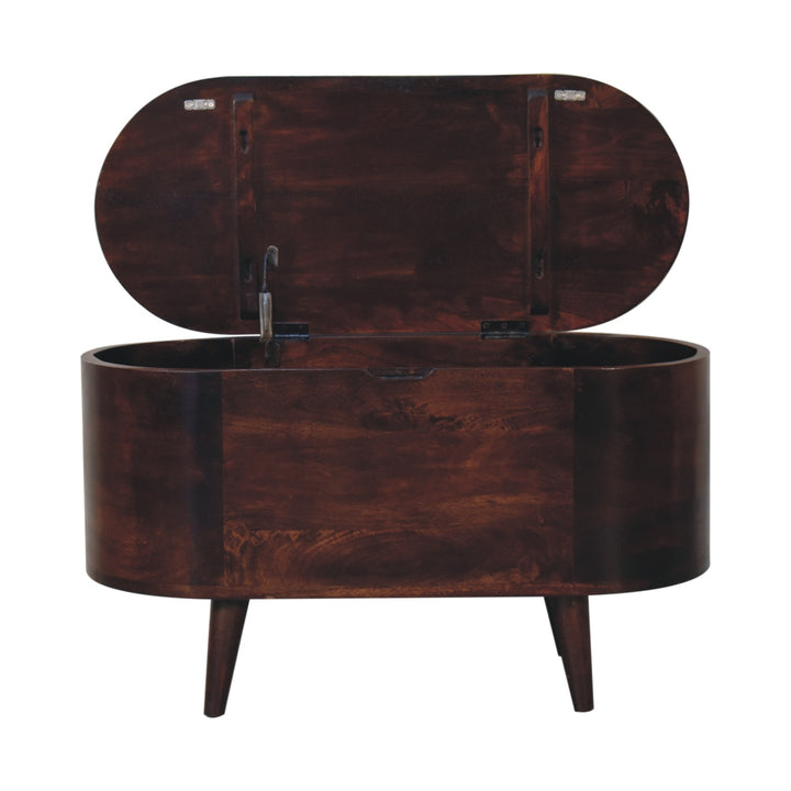 Walnut Rounded Lid-up Blanket Box-7