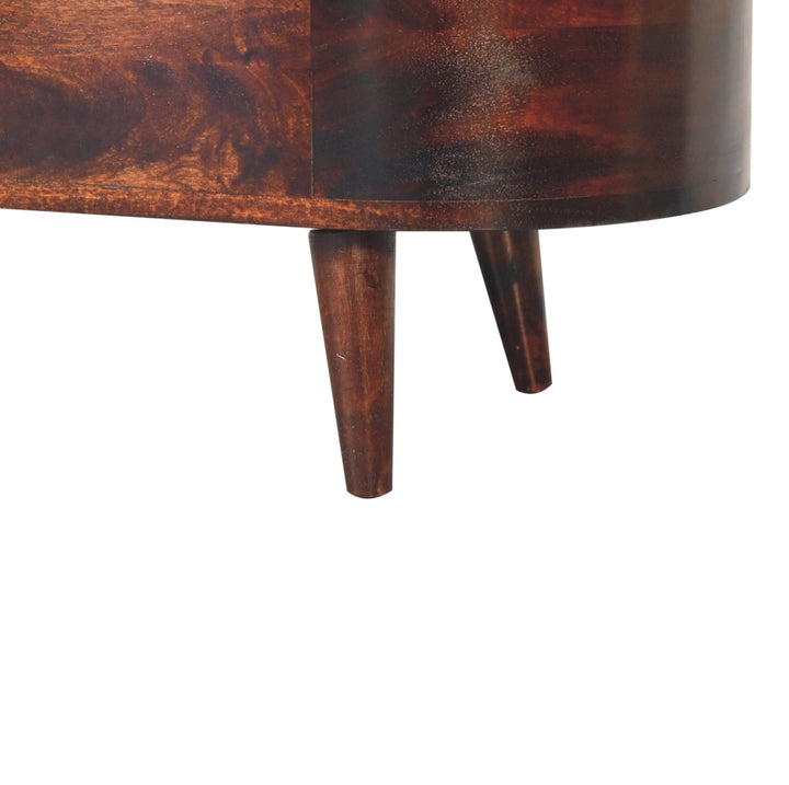 Walnut Rounded Lid-up Blanket Box-8