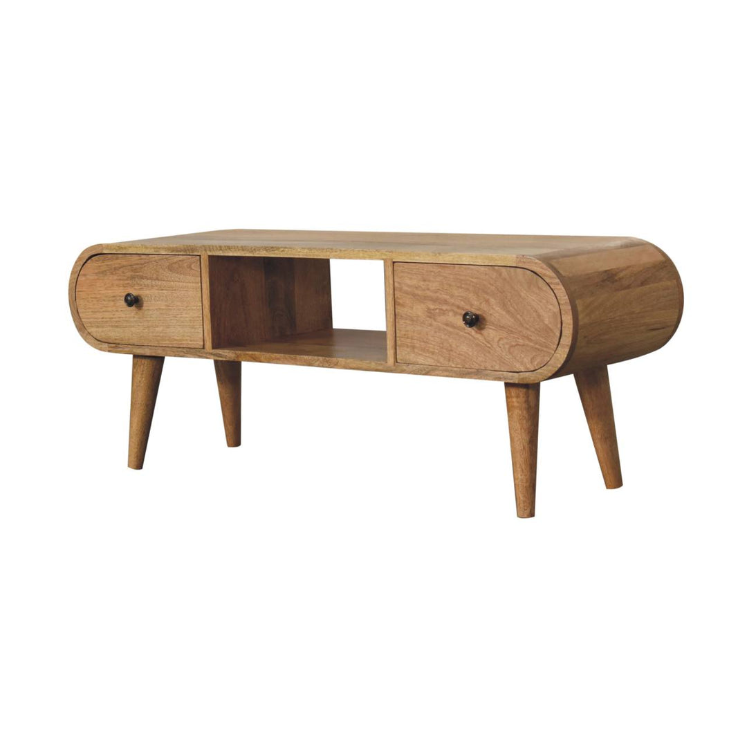 Oak-ish Circular TV Unit-2