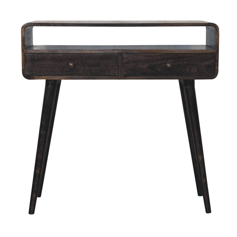 Curved Ash Black Console Table-1
