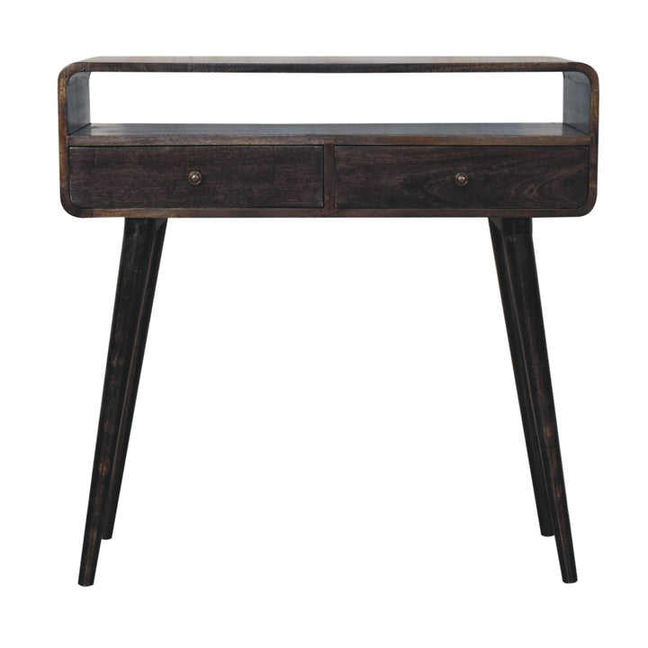 Curved Ash Black Console Table-1