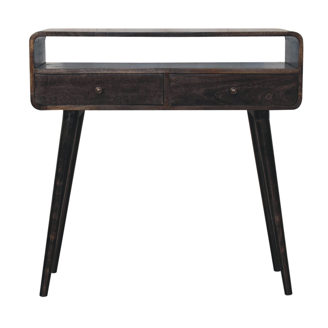 Curved Ash Black Console Table-0