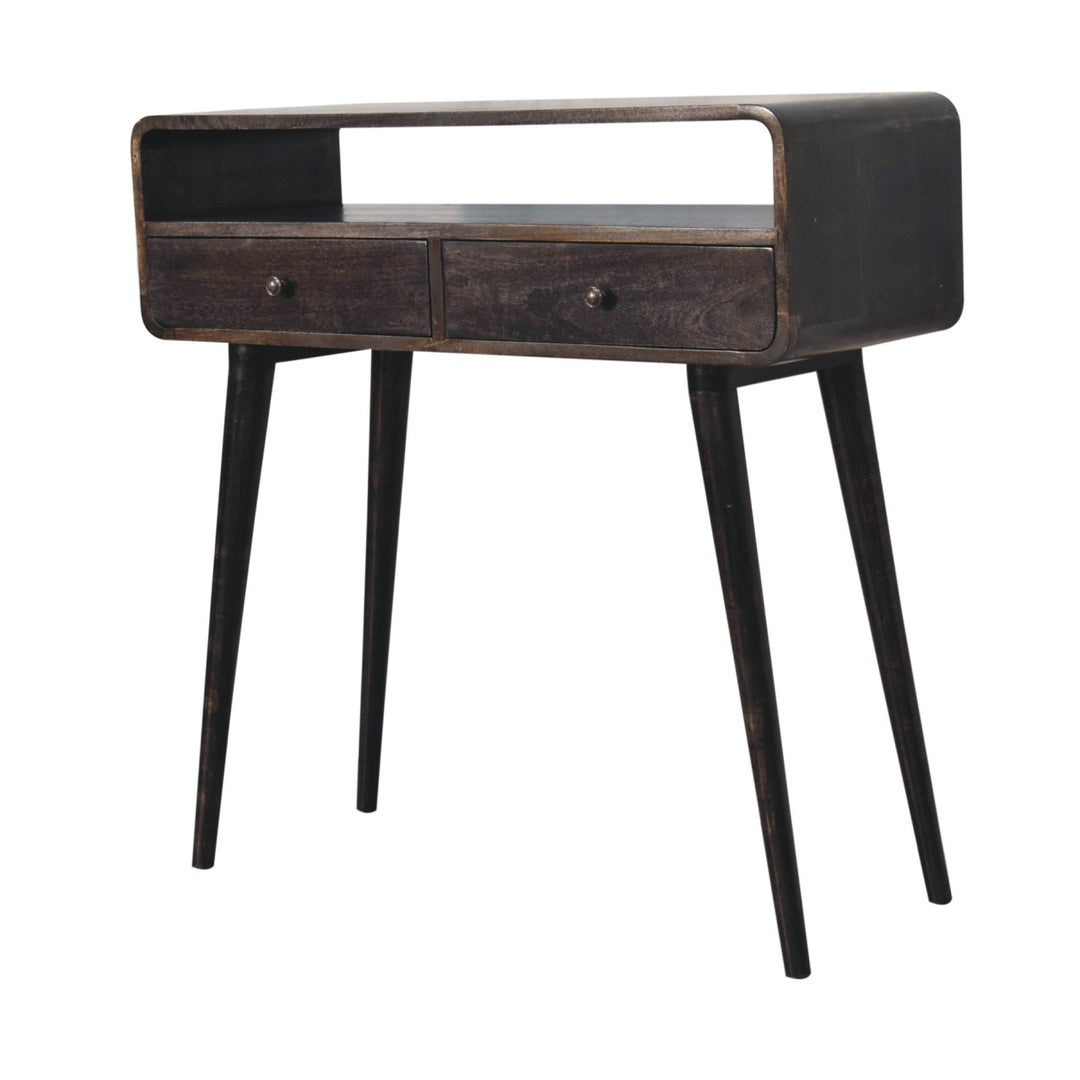 Curved Ash Black Console Table-2