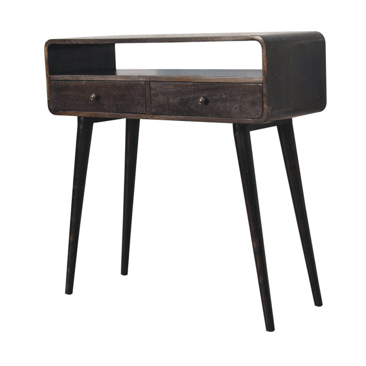 Curved Ash Black Console Table-2