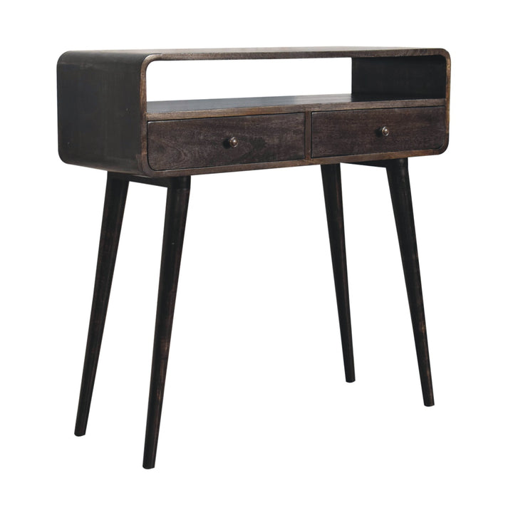 Curved Ash Black Console Table-3