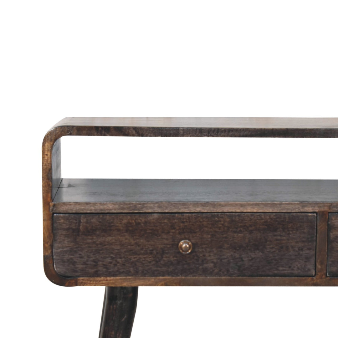 Curved Ash Black Console Table-4