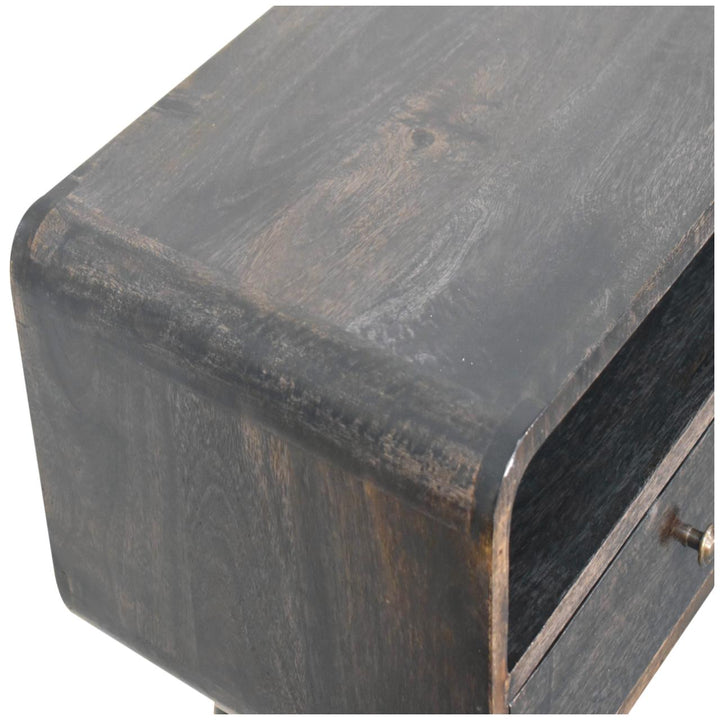 Curved Ash Black Console Table-5