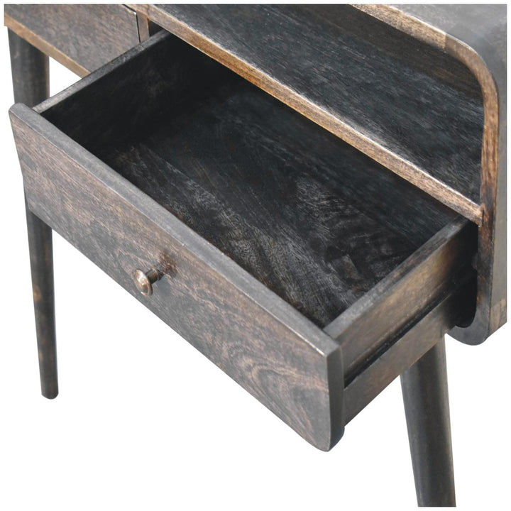 Curved Ash Black Console Table-6