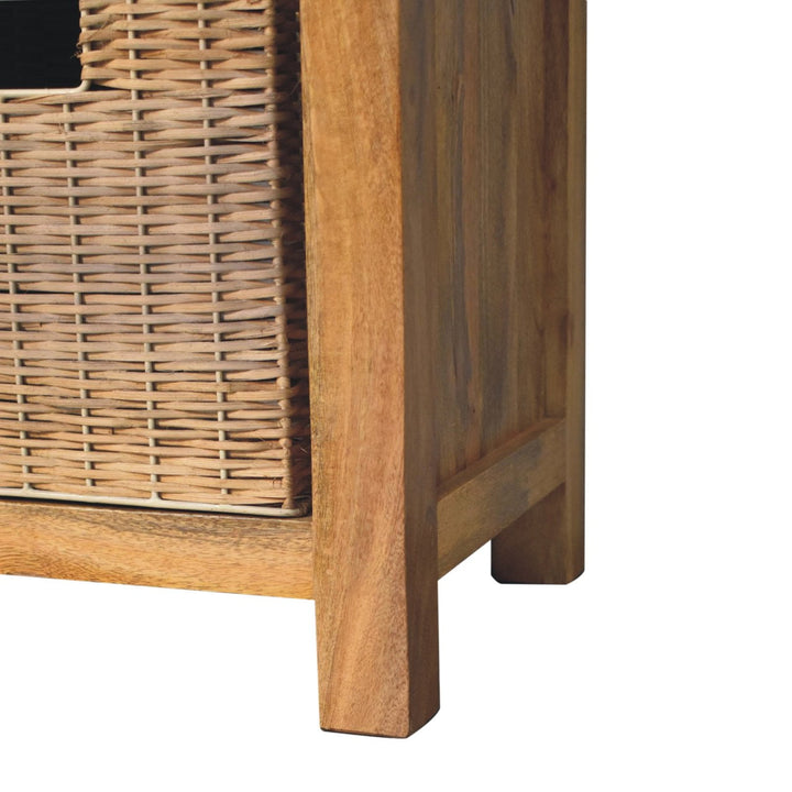 Rattan Basket Linen Bench-7