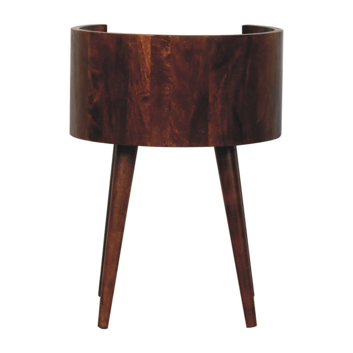 Chestnut Round Open Slot Bedside-8