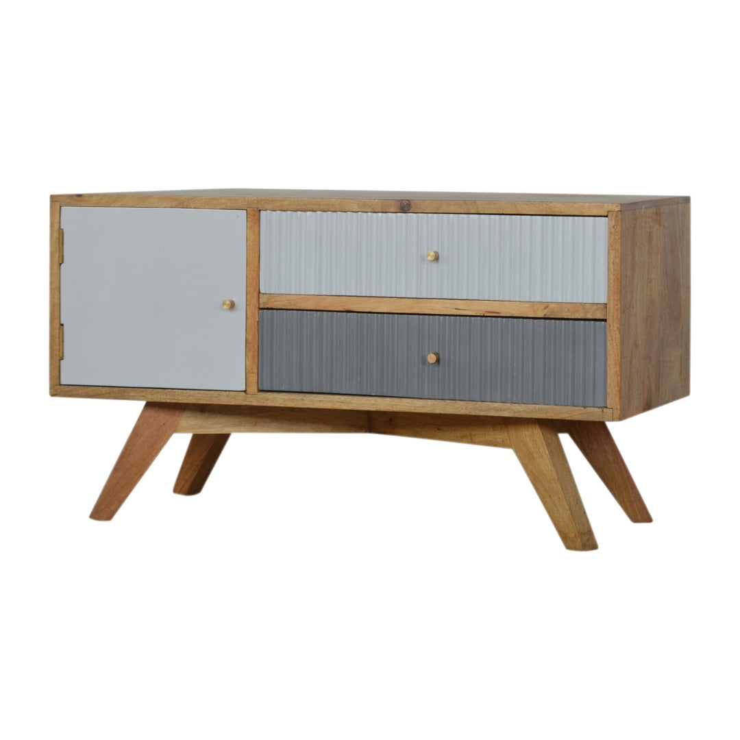 Line Grey Painted Media Unit-1