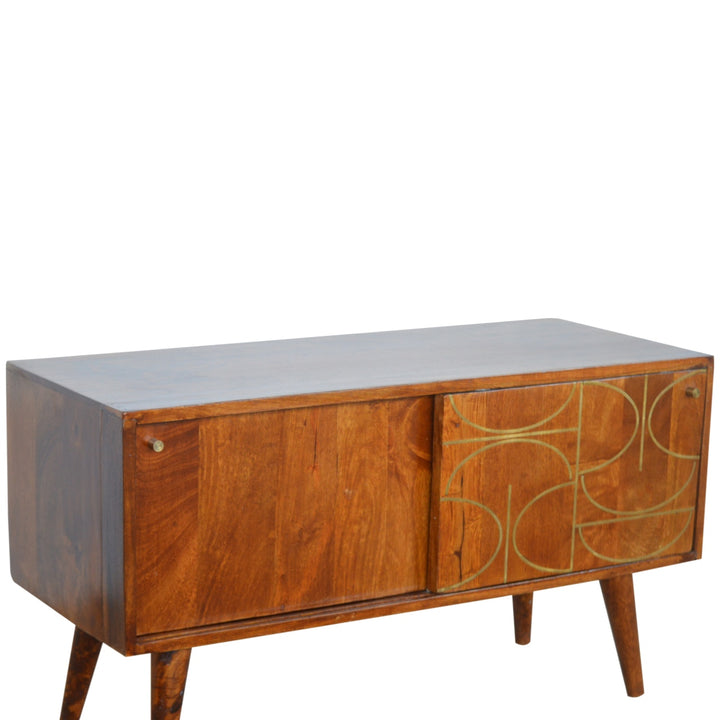 Chestnut Abstract Inlay Sideboard-6