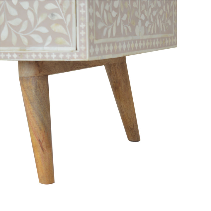 Taupe Floral Bone Coffee Table-5