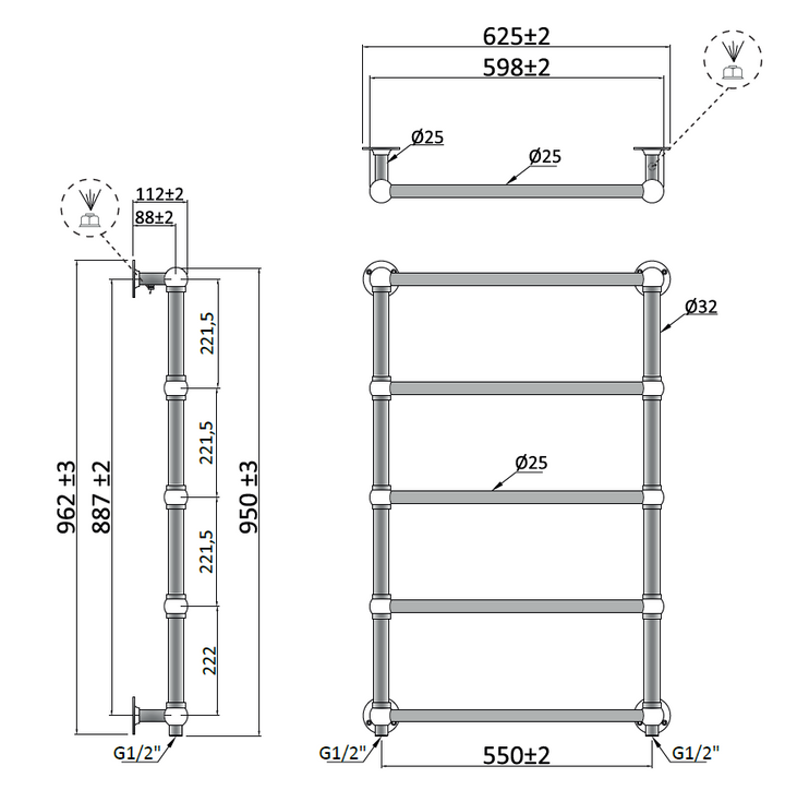 Kriss Towel Warmer Empire