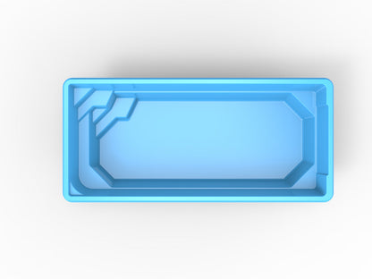 Glasfiberpool Långhalsen 6,30m x 3,10m x 1,50m