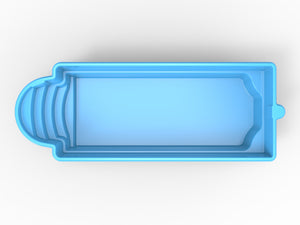 Glasfiberpool Ljusnan 7,90m x 3,20m x 1,55m