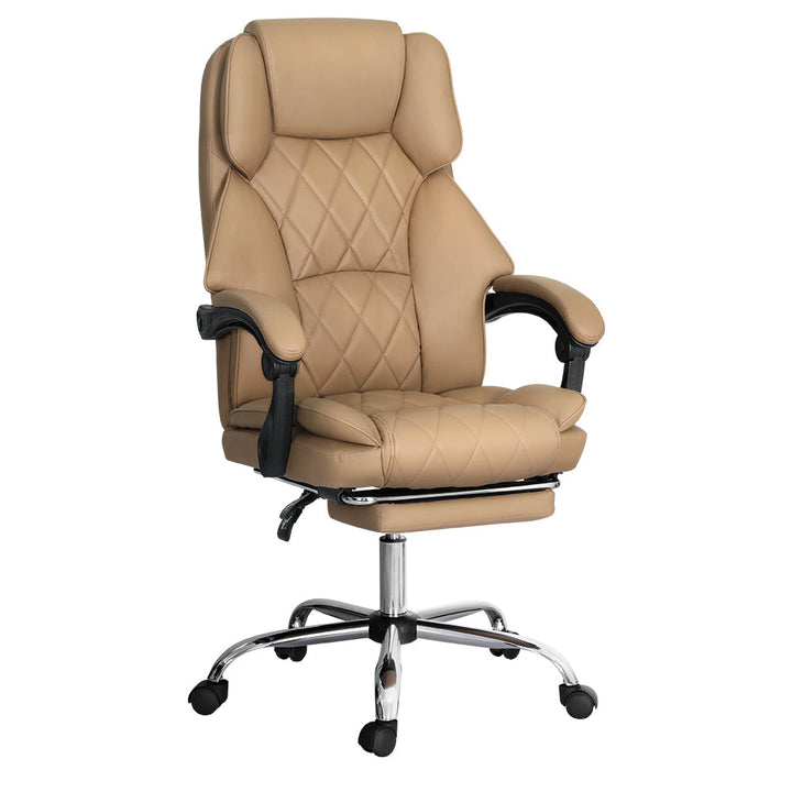 NNEDSZ Executive Office Chair Leather Footrest Espresso