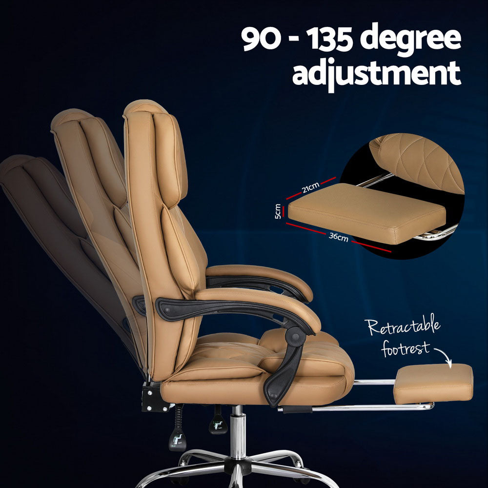 NNEDSZ Executive Office Chair Leather Footrest Espresso