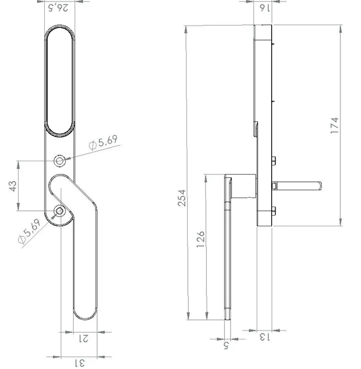 SecuYou Window/Window-Door Handle Smart Lock Security