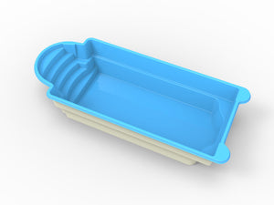 Glasfiberpool Storuman 7,40m x 3,15m x 1,50m