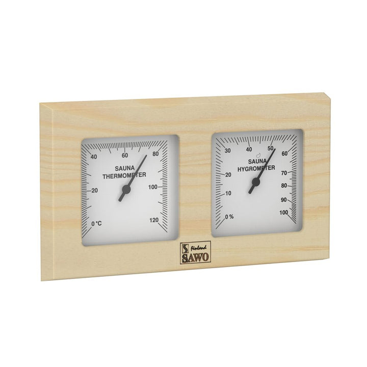 SAWO Bastu Thermo-Hygrometer Lådtyp med täckrutor 140x255 mm