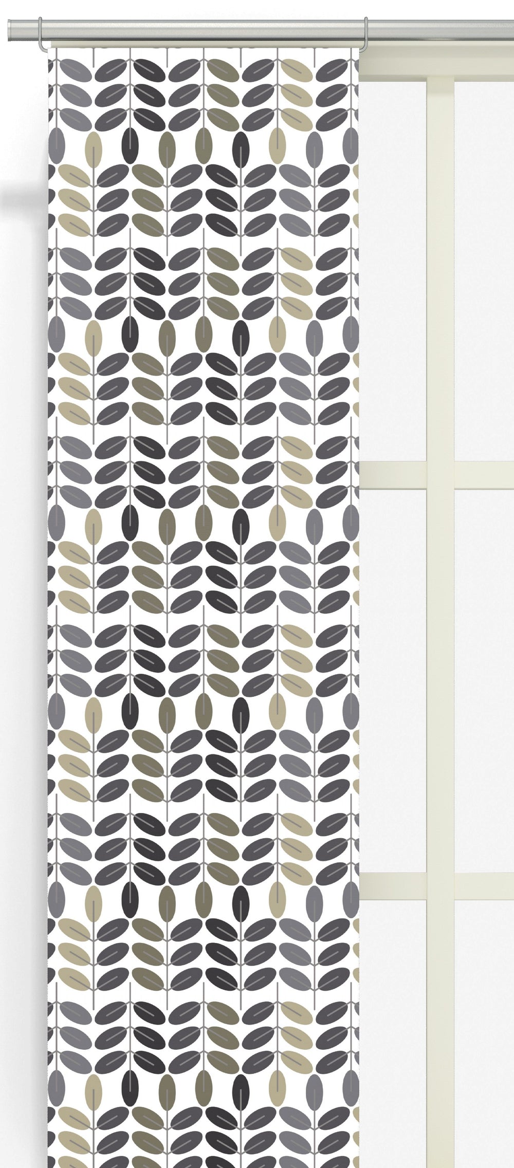 Arvidssons Textil Bladiblad panelgardin i blå färg