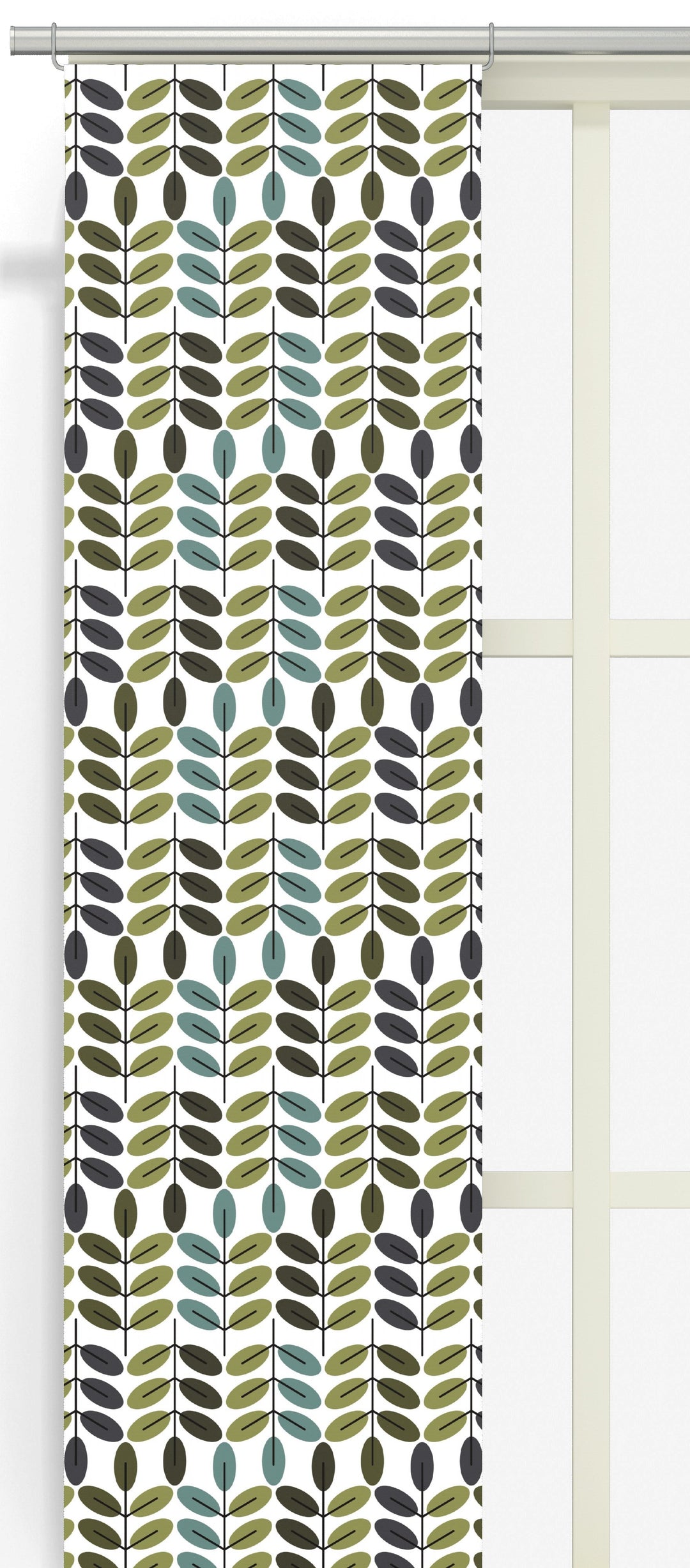 Arvidssons Textil Bladiblad panelgardin i grön färg