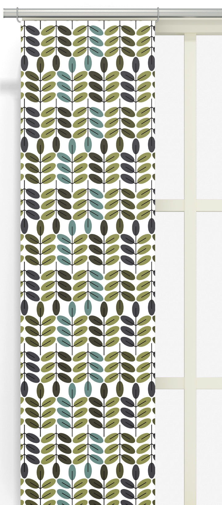 Arvidssons Textil Bladiblad panelgardin i grön färg
