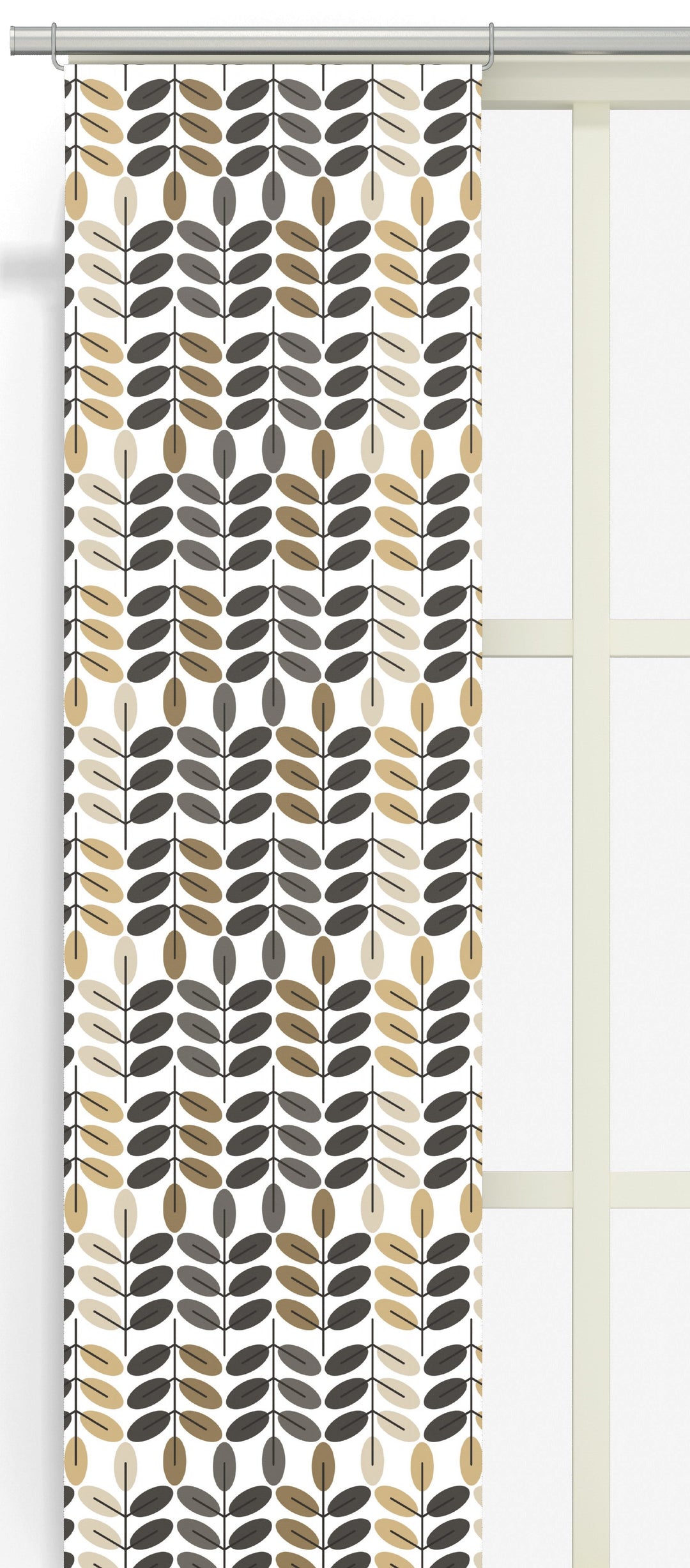 Arvidssons Textil Bladiblad panelgardin i guldfärg