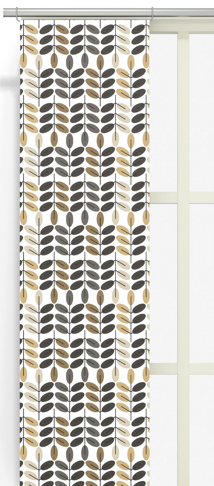 Arvidssons Textil Bladiblad panelgardin i guldfärg