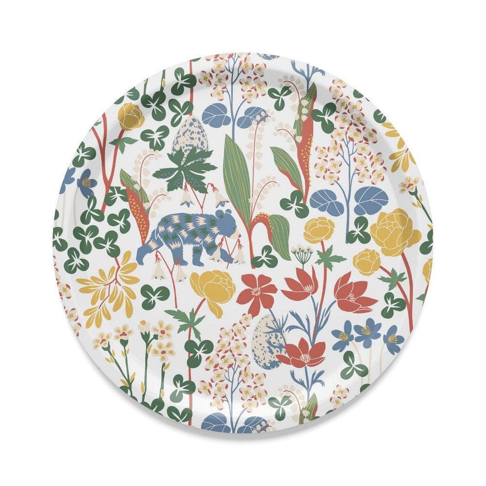 Arvidssons Textil Bricka Här Sover Ingen Björn Rund Flerfärgad / 38 cm SKU ARV-2960-67-05-10 EAN 7394094274489