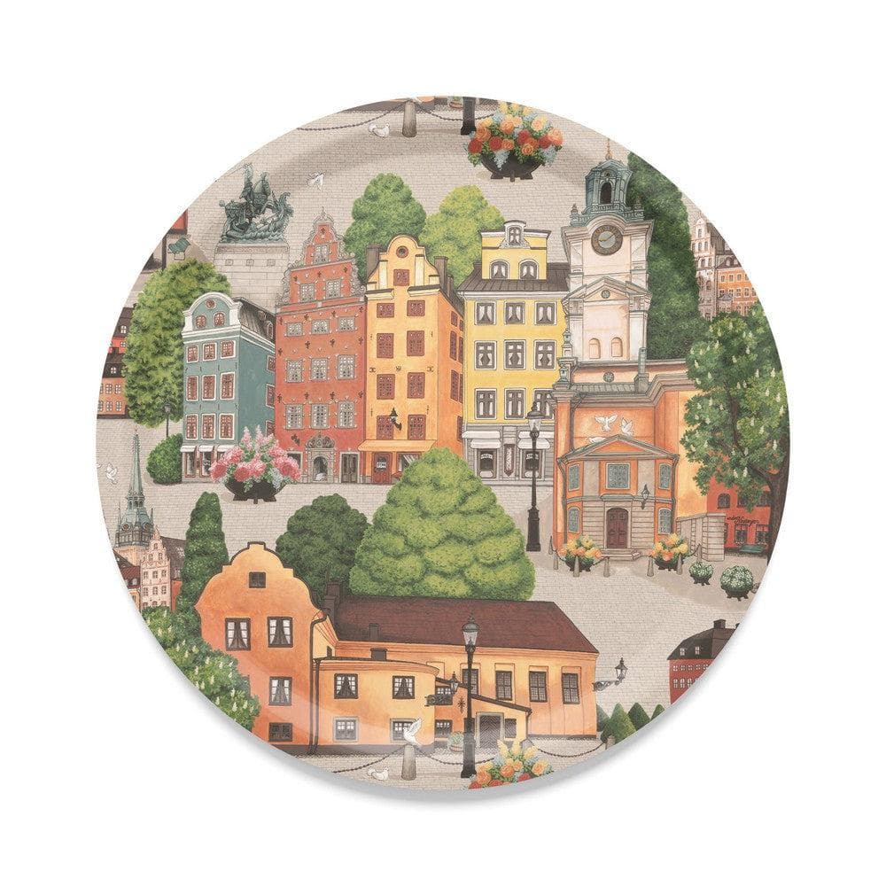 Arvidssons Textil Bricka Stortorget Rund SKU ARV-2957-67-03-99 EAN 7394094273048