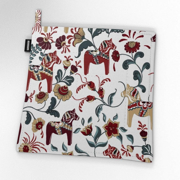 Arvidssons Textil Grytlapp Leksand Mini Vinröd/Beige/Turkos SKU ARV-1823-52-02-72 EAN 7394094275981