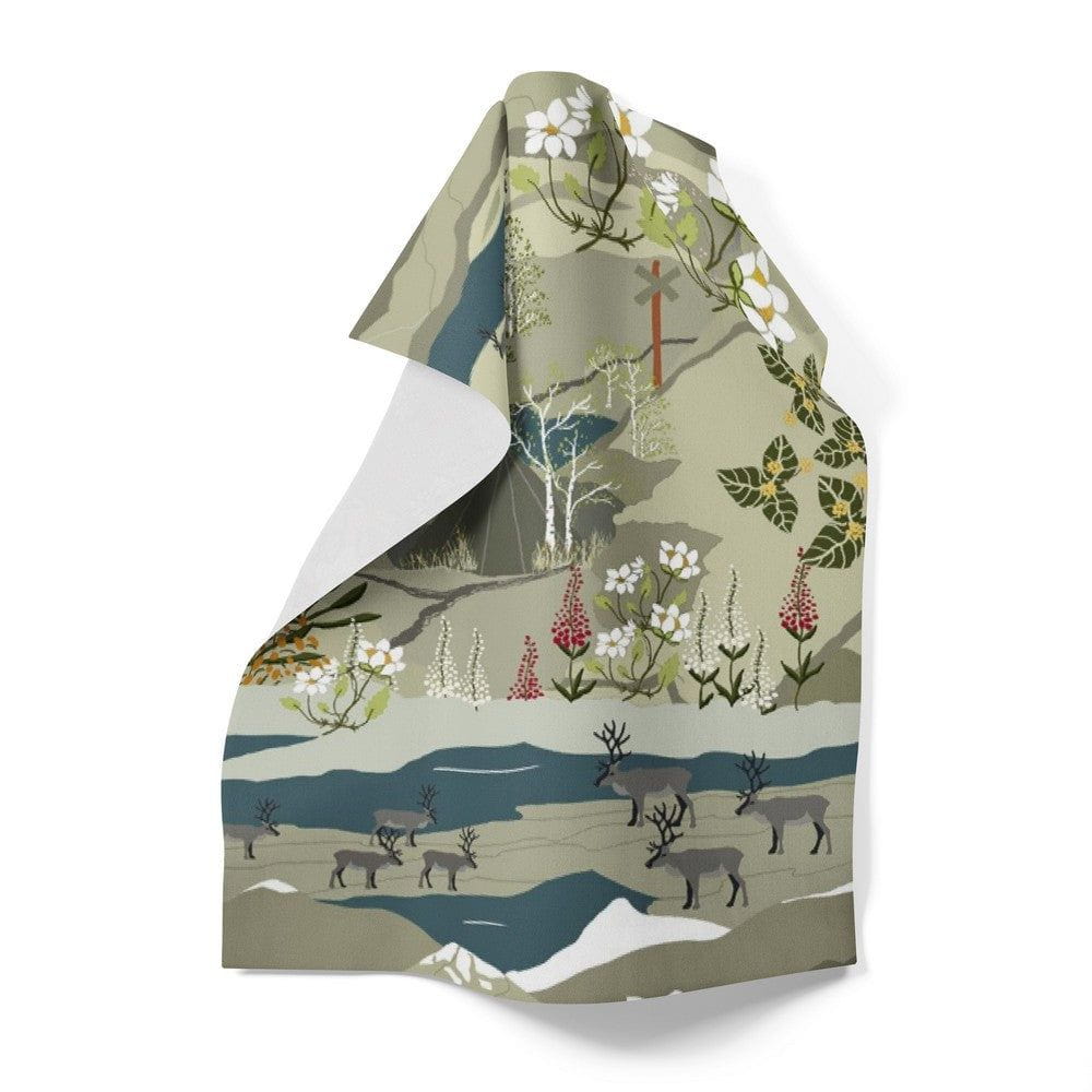 Arvidssons Textil Kökshandduk Fjällvandring Turkos SKU ARV-2724-61-01-38 EAN 7394094266798