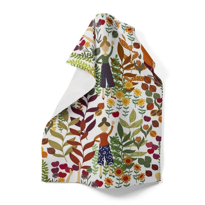 Arvidssons Textil Kökshandduk Trädgård Vit/Orange SKU ARV-2502-61-01-06 EAN 7394094275936
