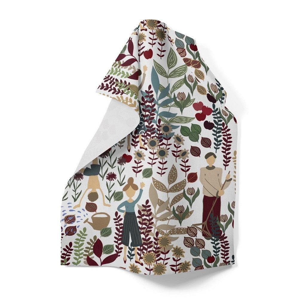 Arvidssons Textil Kökshandduk Trädgård Vinröd/Turkos SKU ARV-2502-61-01-38 EAN 7394094275943
