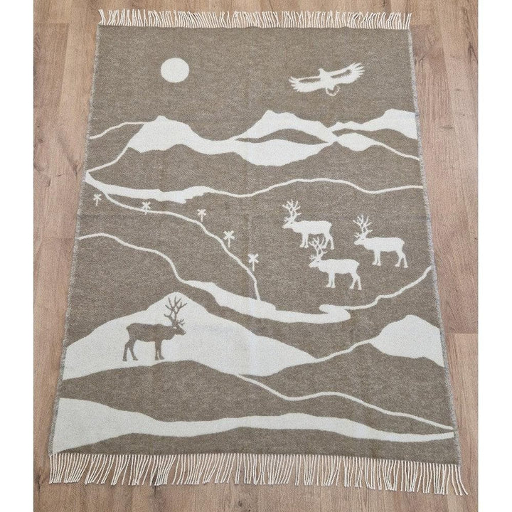 Arvidssons Textil Ullpläd Fjällvandring Beige SKU ARV-2724-40-01-05 EAN 7394094276582